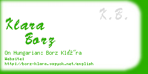 klara borz business card